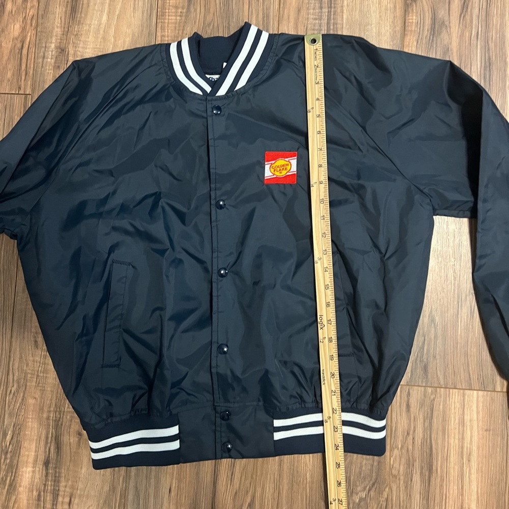 Vintage Chalk Line Golden Flake Jacket XL Navy Varsity Snap Windbreaker - Picture 11 of 11